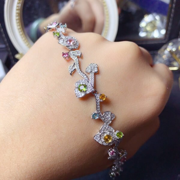 wsxc1699022120995_2 Natural Sri Lankan Burnless Colorful Sapphire Bracelet, Main Stone Size Circle 3+Circle 4mm0311599187