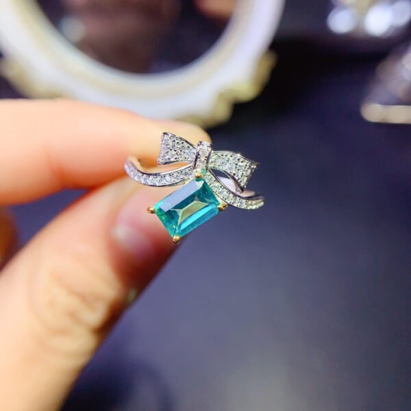 Pure Natural Palaiba Topaz Ring, Main Stone Size Square 5 * 7mm0311120158