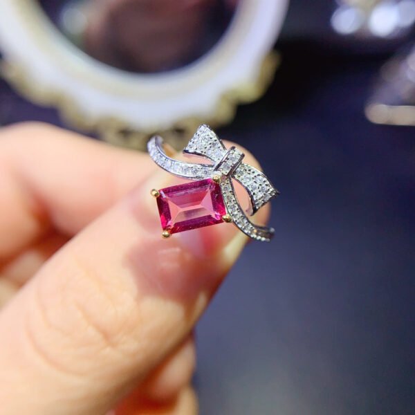 wsxc1699022729302_1 Natural powder topa ring, main stone size square 5 * 7mm0311120894