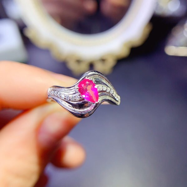 Natural powder topa ring, main stone size 4 * 6mm0311095146