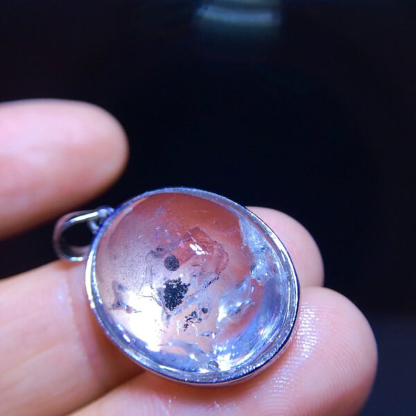Natural water gallbladder black quicksand pendant necklace, size 20/16mm0311238791