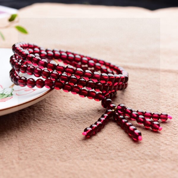wsxc1699024317478_4 Natural Wine Red Garnet Three Ring Bracelet, with a bead diameter of 4.8mm0311139589