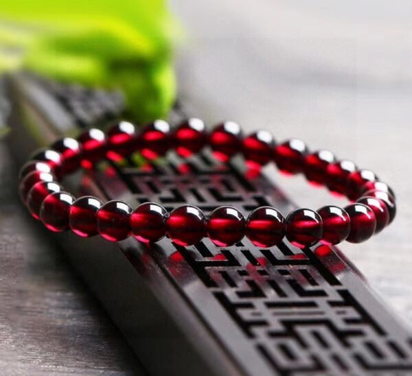 wsxc1699107627100_0 Natural Wine Red Garnet Single Loop Bracelet, 💖 The diameter of the bead is about 6.5mm0311109188