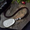Natural Xinjiang Hotan Sheep Fat Jade Guanyin Pendant! Pendant size: 62.9/37.6/10.8mm,0311599149