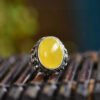 wsxc1699109155165_0 Natural Honey Wax Men's Ring, Nude Stone Size Approximately: 19.9 * 15.3mm0311159188