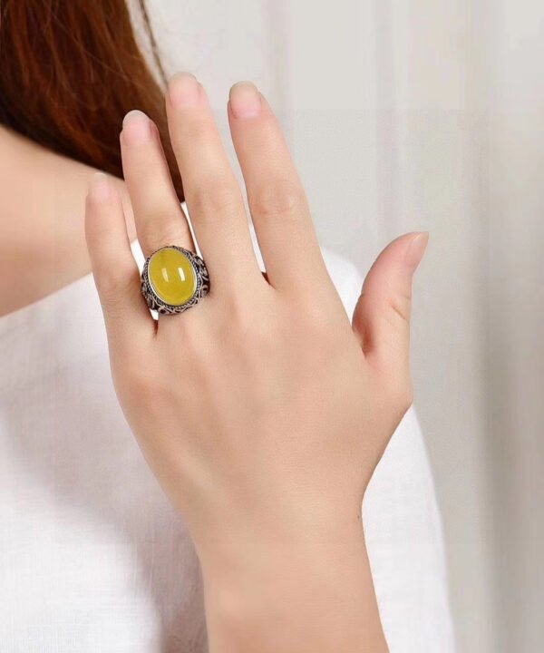 wsxc1699109155165_4 Natural Honey Wax Men's Ring, Nude Stone Size Approximately: 19.9 * 15.3mm0311159188