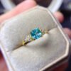 Pure Natural Palaiba Topaz Ring, Main Stone Size 6mm Square0411099879
