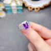 wsxc1699111564036_0 Natural Brazilian amethyst ring, main stone size square 6 * 8mm0411110845