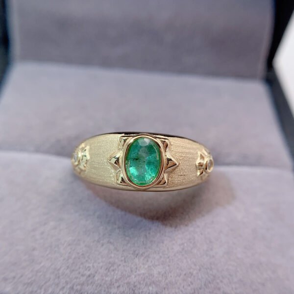 wsxc1699111789211_8 Pure natural Colombian emerald ring, main stone size 4 * 6mm0411190564