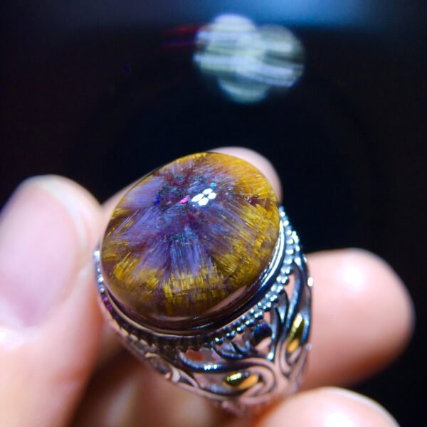 Natural Aurora Titanium Purple Titanium Da Bizi Mizi Flower Ring for Men and Women, Size: 15.4/12.7mm0411668456