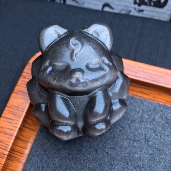 Silver Yao Stone Nine tailed Fox and Little Bear Ornament 💕 Specification 42/30mm0511025889