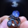 wsxc1699214721372_2 Natural blue hair crystal, blue line stone, round bead, single bead, treasure bowl snake 🐍 Ring, opening size 9mm0511298149