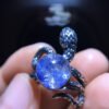 wsxc1699214721372_4 Natural blue hair crystal, blue line stone, round bead, single bead, treasure bowl snake 🐍 Ring, opening size 9mm0511298149