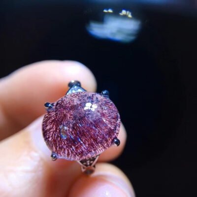 Natural Purple Crystal Super Seven Ring, Specification: 12.7/11mm0611218199