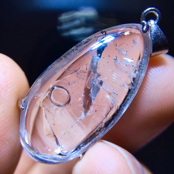 Rare Natural Water Gall Pendant Necklace, Size 28/14.2mm0711398155