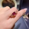 wsxc1699479330066_0 Pure natural magnesium aluminum garnet ring, with a main stone size of 6mm square0811130295
