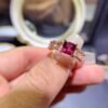wsxc1699479330066_1 Pure natural magnesium aluminum garnet ring, with a main stone size of 6mm square0811130295