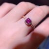 Pure natural magnesium aluminum garnet ring, with a main stone size of 6mm,0811130262