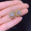 wsxc1699480401445_0 Pure natural dazzling white opal earrings, with a main stone size of 6 * 8mm0811130254