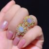 wsxc1699480401445_2 Pure natural dazzling white opal earrings, with a main stone size of 6 * 8mm0811130254