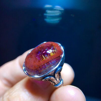 Aurora 23 Aurora Titanium Purple Eye Ring, Size: 18.5/13mm0811398166