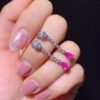 Pure Natural Burnless Papalacha Pink Blue Treasure Earrings, Size 4 * 6mm1110399521