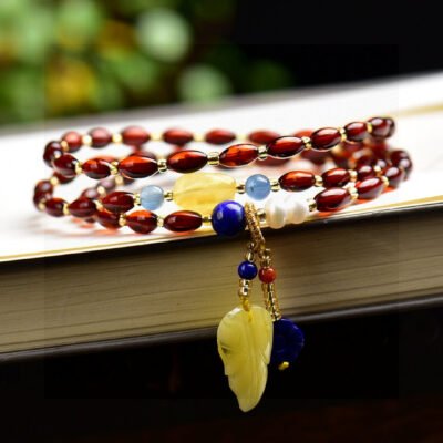 Original natural blood pearl rice bead bracelet, blood pearl size is approximately 4 * 6mm1110089133