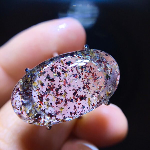 wsxc1699805999896_3 Natural Strawberry Crystal Mica Sky Star Ring, Size 23.8/13.8mm1111238599