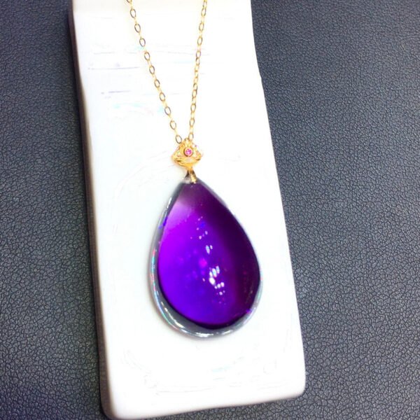 wsxc1699807366053_1 Natural Uruguayan amethyst water drop 18k gold pendant, size: 25.5/17mm1111398466