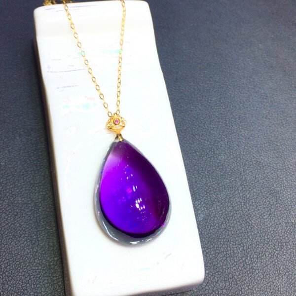 wsxc1699807366053_2 Natural Uruguayan amethyst water drop 18k gold pendant, size: 25.5/17mm1111398466