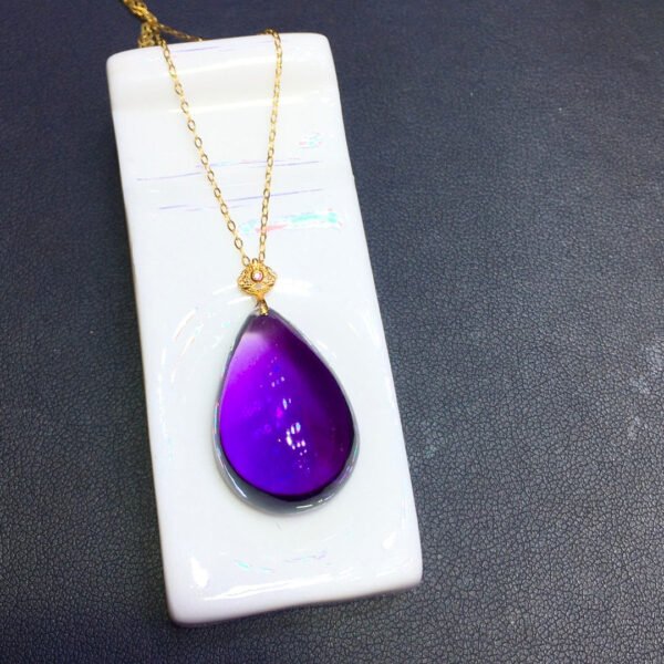 wsxc1699807366053_6 Natural Uruguayan amethyst water drop 18k gold pendant, size: 25.5/17mm1111398466