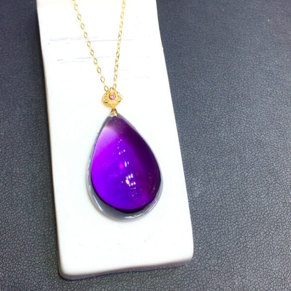 wsxc1699807366053_7 Natural Uruguayan amethyst water drop 18k gold pendant, size: 25.5/17mm1111398466