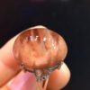 Natural Red Rabbit Hair Treasure Bowl Ring, Specification: 20.7/15.6mm1111198466