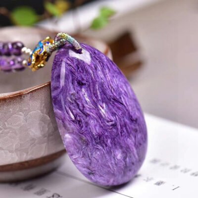 Russian Purple Dragon Crystal Droplet Pendant, with a size of 45 * 30 * 10.8mm and a total weight of 27.9g,1112160233