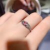 Pure natural Myanmar unburned spinel ring, with a main stone size of 5mm1112170144