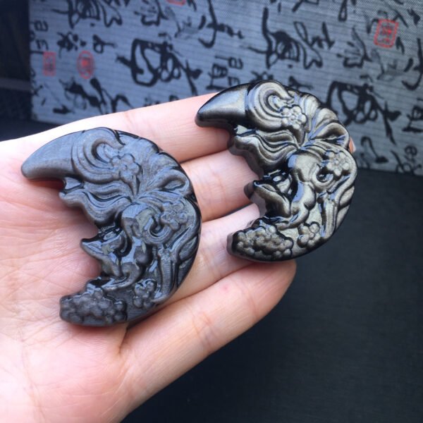 wsxc1699907852328_1 Silver Shining Stone Moon Fox Pendant 💕 Specification 45mm ✨1113018144