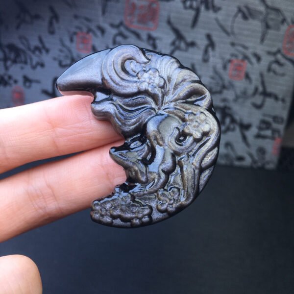 wsxc1699907852328_3 Silver Shining Stone Moon Fox Pendant 💕 Specification 45mm ✨1113018144