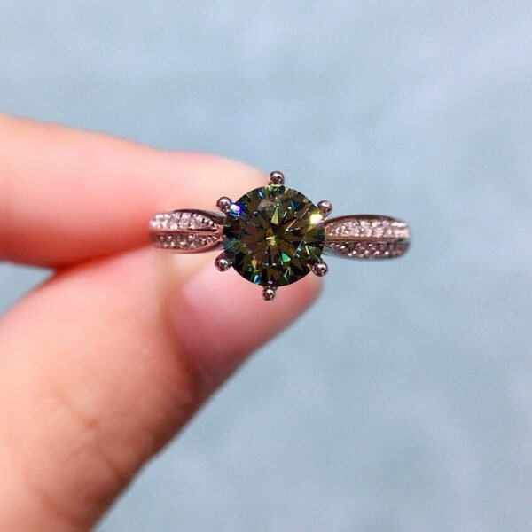 Popular Mosan Diamond Ring, Main Stone 1 Carat, Round 6.5mm1113090166