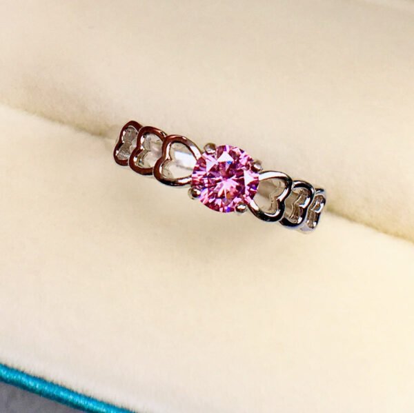 wsxc1699969017928_1 Classic Pink Mosang Diamond Ring, Main Stone Circle 5 * 5mm1114150299