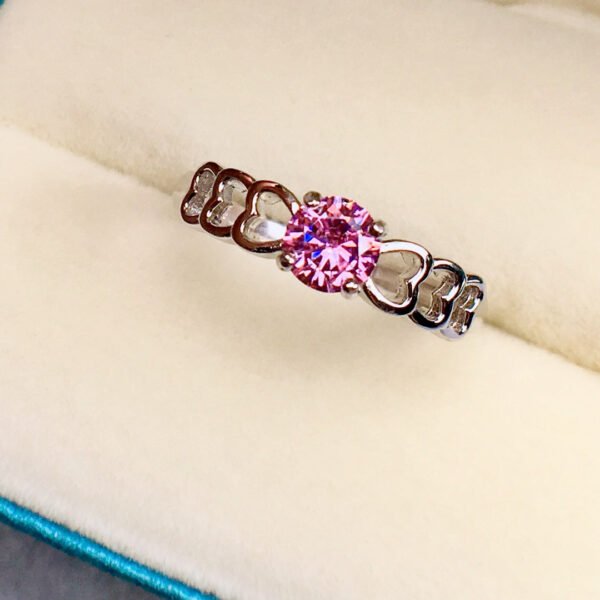 wsxc1699969017928_3 Classic Pink Mosang Diamond Ring, Main Stone Circle 5 * 5mm1114150299