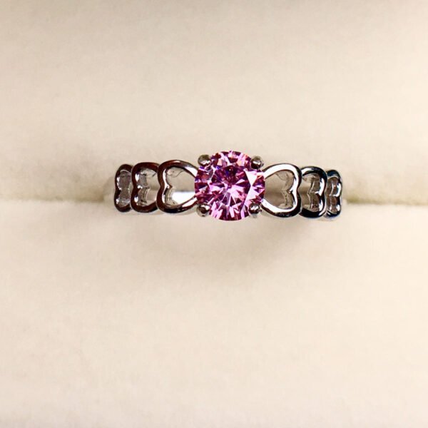 wsxc1699969017928_4 Classic Pink Mosang Diamond Ring, Main Stone Circle 5 * 5mm1114150299