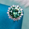 Popular Green Mosan Diamond Ring, Main Stone 6 Carat, Round 12mm1114199488