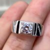 Classic Mosan Diamond Ring, Main Stone 1 Carat, Round 6.5mm1114130355