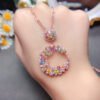 Natural Duobao pendant, main stone size round 3+round 4mm1114280499