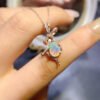 Pure natural dazzling white opal pendant, with a main stone size of 6 * 8mm,1114130277