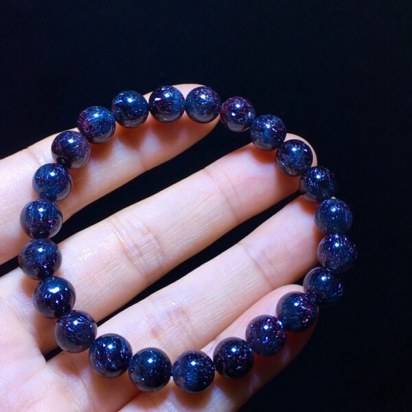 wsxc1699971548052_0 Natural Black Gallen Purple Black Super Seven Black Gold Super Three Wheel Backbone Bracelet, Size 8.2 mm11142098