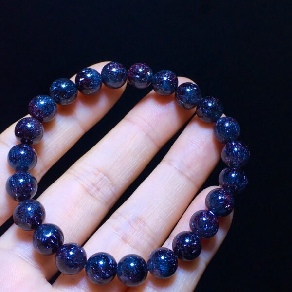 wsxc1699971548052_1 Natural Black Gallen Purple Black Super Seven Black Gold Super Three Wheel Backbone Bracelet, Size 8.2 mm11142098