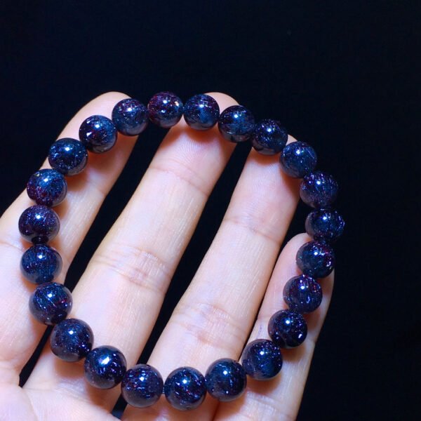 wsxc1699971548052_2 Natural Black Gallen Purple Black Super Seven Black Gold Super Three Wheel Backbone Bracelet, Size 8.2 mm11142098