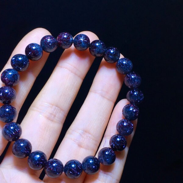 wsxc1699971548052_3 Natural Black Gallen Purple Black Super Seven Black Gold Super Three Wheel Backbone Bracelet, Size 8.2 mm11142098