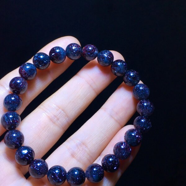 wsxc1699971548052_5 Natural Black Gallen Purple Black Super Seven Black Gold Super Three Wheel Backbone Bracelet, Size 8.2 mm11142098